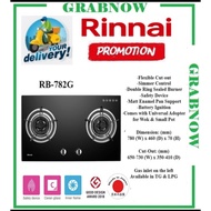 RINNAI 2 BURNER BUILT-IN HOB BLACK TEMPERED GLASS RB-782G | Local Warranty | Express Free Delivery