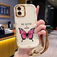 Samsung A06 4G A05 M05 F05 A05s Case Lovely Butterfly Case With Lanyard