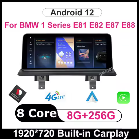 Android 12 8+128G Car Multimedia Player for BMW 1 Series 120i E81 E82 E87 E88 GPS Navigation Carplay