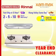 (Ready Stock) Rinnai Hood RH-S65A-SSVR 60cm Slim Hood + Rinnai Gas Hob RB-712N-S ( Stainless Steel )