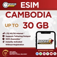 eSIM CAMBODIA 3/5/10/20 GB Data | 15 - 30 Days | eSIM Roaming | eSIM Travel Cambodia