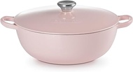Le Creuset Marmite Cast Iron Soup Pot Casserole with Lid, 26cm, Chiffon Pink