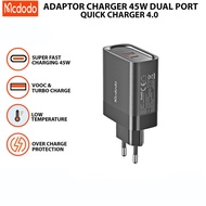 MCDODO 45W Type C Charger Adapter + Usb Super Fast Charging 5A
