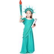 [Children's Costume] Children American Statue of Liberty Character Costume Stage Costume Ancient Gre
