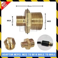 SAMBUNGAN KONEKTOR ADAPTOR NEPEL KONVERTER M22 TO M14 MALE TO MALE