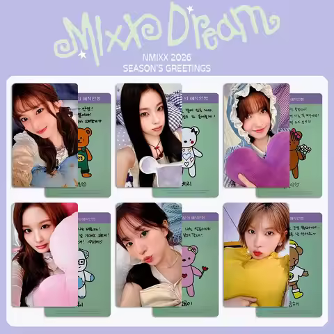 6PCS Kpop Female Idol NMIXX 2026 SEASON'S GREETINGS HD Small Cards LILY HAEWON SULLYOON BAE JIWOO KY