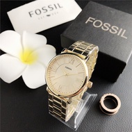 Fossil Casual Quartz Movement Stainless Steel Strap Japanese Korean Watch Women's Watch Stainless Steel Dial