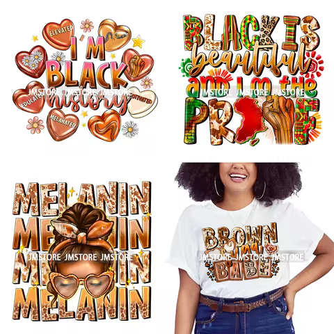 Juneteenth Vibes I'm Black History Afro Melanin Power Hope Teach Iron On DTF Transfers Stickers Read