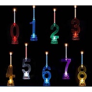 3D Reusable 0-9 Number LED Light Creative Electronic Flash Candles Birthday Party Cake Candle Decora