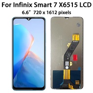 หน้าจอ Smart7ของแท้ XD 6.6 "สำหรับ Infinix Smart 7 X6515ชิ้นส่วนจอสัมผัสแอลซีดีของเครื่องแปลงดิจิทัล