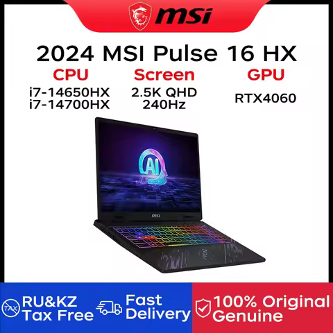 2024 MSI Pulse 16 HX Gaming Laptop 16 Inch QHD 2.5K 240Hz IPS Screen Netbook i7-14700HX 32GB 2TB RTX