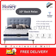 (FREE Shipping) HONEY 100% Authentic 10''Thickness BACK RELAX / Anti-Static / Pocket Spring Mattress / Spina
