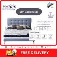 (FREE Shipping) HONEY 100% Authentic 10''Thickness BACK RELAX / Anti-Static / Pocket Spring Mattress