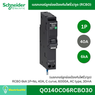 Schneider Electric เซอร์กิตเบรกเกอร์ลูกย่อยป้องกันไฟรั่ว/ดูด RCBO 1P 6kA QO116C06RCBO30 QO120C06RCBO