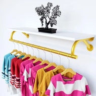 Iron Golden Clothing Store Wall-Mounted Hanger Display Rack Side-Mounted Wall-Mounted Clothes Hanger