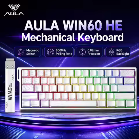 AULA WIN60 HE Magnetic Switch Keyboard 8K Polling Rate Rapid Trigger RGB Hot Swap Wired Mechanical G