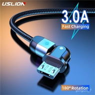 LP-8 🧼CM USLION Micro USB Cable Fast Charger 3A 180 Rotation Data Cord For Samsung S7 Xiaomi Redmi Note 5 Android Phone