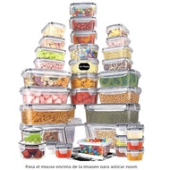 Food Grade Fruit Vegetable 34 Kitchen Lunch Box Refrigerator Piece Set Storage Fresh-keeping Box pp 