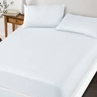 Essina Bedsheet Prismatic Hotel Series up to 40CM Depth Pocket Fitted Sheet Cadar 1cm Stripe Microfi