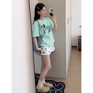 COD [Special Offer Pure Cotton 220g (Combed Tight)] American Summer New Style Printed Short-Sleeved 