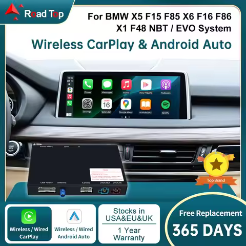 CN Wireless CarPlay RoadTop for BMW X5 F15 F85 X6 F16 F86 2014-2020 X1 F48 2016-2020 with Android Au