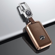 Xuming- 2020-2023 Mazda 2 3 6 CX3 CX5 CX30 CX9อะลูมิเนียม + หนังรีโมตไขควงหุ้มกุญแจรถพร้อมพวงกุญแจ