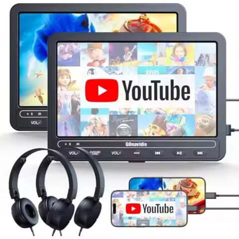 10.1 Portable DVD Players for Car with HDMI Input 5 Hours Battery 2 Headphones Dual Car DVD Players 