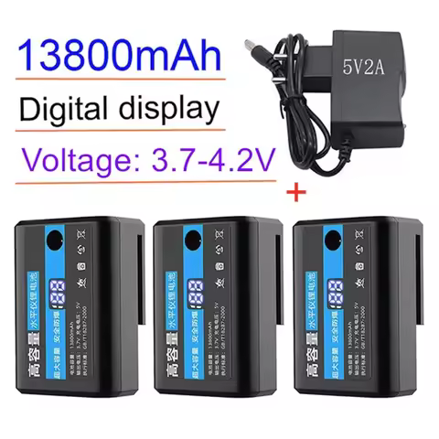 3.7V 13800mah Infrared Laser Level Rechargeable Battery for 2-wire / 3-wire / 5-wire / 12 Wire Push 