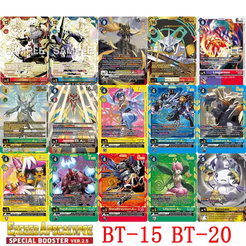 English Digimon Card Game BT20/BT14 Collection Set Omegamon etc With Foil Texture Replica Proxy Rare