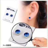 Magnum diamond clip-on earrings SIZE 6MM for men and women, titanium, various colors, men and women,