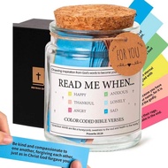 ManilaGo Bible Verse Jar Read Me When Colorful Bible Verses Glass Jars Holy Jar for Christian