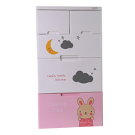 JIO ตู้ลิ้นชัก A58-212(C11) คิวท์แบร์ คิวท์บันนี่ หน้ากว้าง 58 ซม.4ชั้น พลาสติก