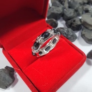 Jewelrythai แหวนนิลแท้ แหวนพิรอด นิลดำ แหวนเงินแท้ 92.5% ชุบทองคำขาว สวยมาก แหวนผู้ชาย แหวนผู้หญิง ของขวัญ