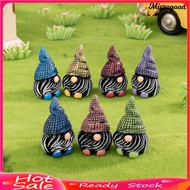 [MIC]❄7Pcs/Set Garden Gnome Figurine Outdoor Lawn Planter Pot Faceless Dwarf Resin Statue Sculpture 