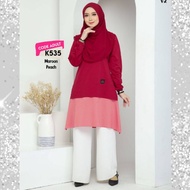 | MAROON PEACH | BAJU KURUNG TSHIRT MUSLIMAH ZARAA V2 | BAJU SEDONDON IBU &amp; ANAK | LESS IRON