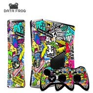 DATA FROG Stickers for Microsoft XBOX 360 Slim Decals Console and 2 Games Controller Skins
