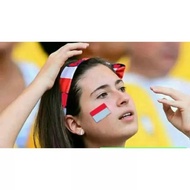 Flag stick on the cheek flag