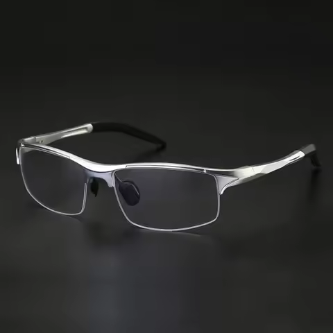 8177 Optical Eyeglasses Frame for Men Eyewear Prescription Glasses Half Rim Man Spectacles Alloy Fra