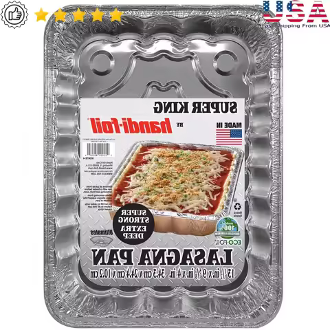Aluminum Giant Lasagna Pan Disposable Deep Edged Baking Tray Lasagna Pasta Casseroles Vegetables Par