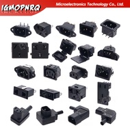 1PCS Pure Copper IEC320 C14 Electrical AC Power Plug Socket 2/3/4/6Pin Switch With Lamp Power Supply