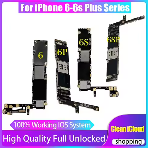 Original MainBoard For iPhone 6 Plus / 6S Plus / 6 / 6S Unlocked Motherboard 32GB 64GB 128GB Logic B