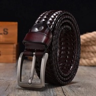 GENUINE LEATHER!! Genuine leather woven/braid leather men's belts - genuine leather belts