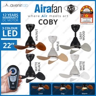[SIRIM] AIRAFAN COBY 22inch 3 Blades 10 Speed Designer DC Ceiling Baby Fan Kipas 风扇 with LED RF Remo