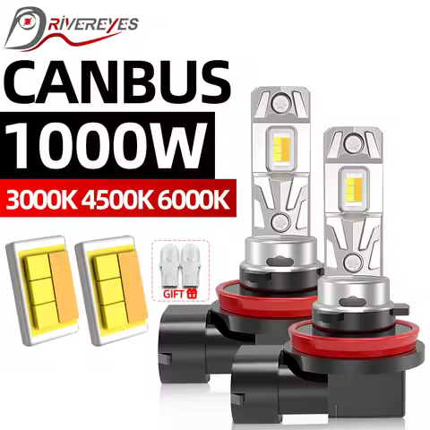 H11 H8 9006 HB4 9005 HB3 H16 H9 3570 CSP LED Fog Lights 3000K 4300K 6000K Color 1000W 3570 CSP CHIPS