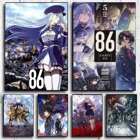 Anime 86 Eighty Six Poster HD Home Decor Sticky Wall Waterproof Home Living Room Bar Aesthetic Decor