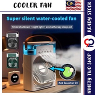 Portable USB Mini Aircond Air Cooler Mist Fan Kipas Penyejuk Mini Meja Conditioner Humidifier 5 Sprays 7 Color Light 风扇