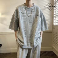 เสื้อผ้าผู้ชาย ชุดเซ็ทผู้ชาย ทรงหลวม ใส่สบาย เสื้อ+กางเกงขาสั้น แฟชั่นสําหรับผู้ชาย TZ41