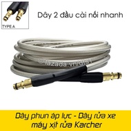 Dây phun áp lực cho máy rửa xe Karcher - Dây 2 đầu ren cài nối nhanh - Ống dây áp lực thay thế cho m