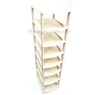 Linox - 收納必備-米白8層塑膠收納鞋架