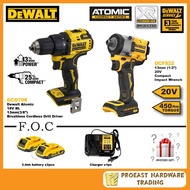 Dewalt Atomic Brushless Cordless DCF922 D2-B1 1/2” Impact Wrench & DCD708D2-BI 13mm ( 3/8" ) Drill D